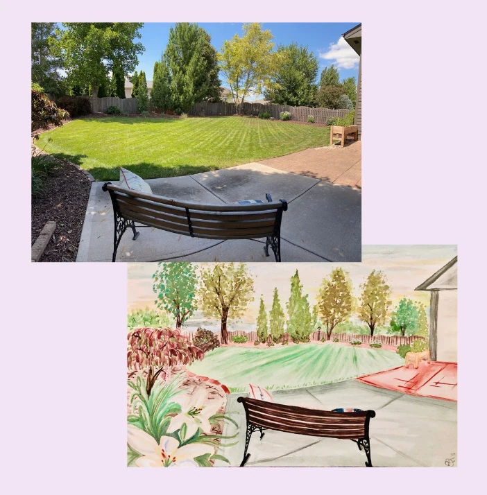 Backyards — custom artwork by Adalia